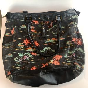 Hurley oversized purse with neon ocean design